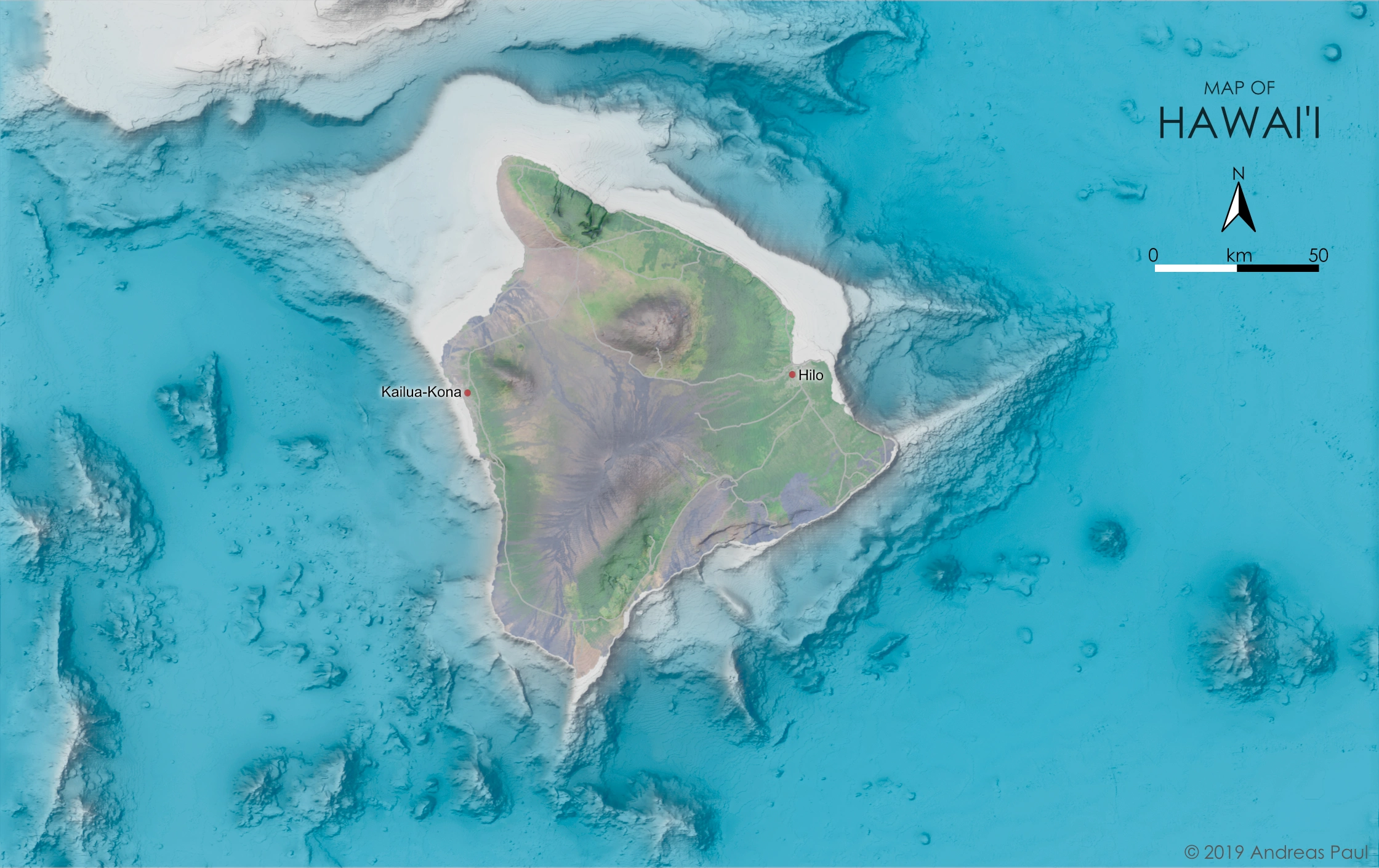 Elevation map of Mars